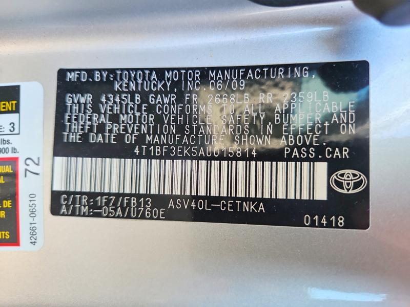 Aukcja sprzedaży 2010 Toyota Camry, vin: 4T1BF3EK5AU015814, numer aukcji: 56442066