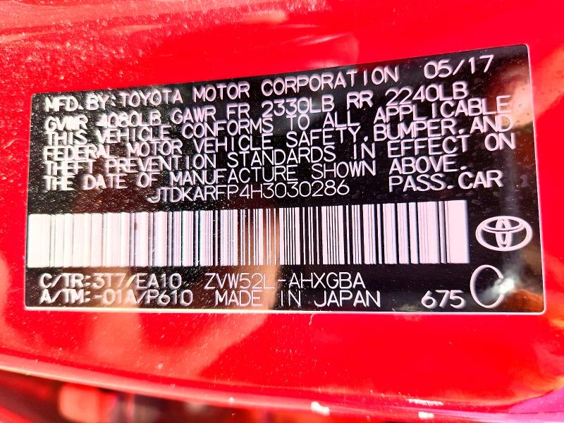Продаж на аукціоні авто 2017 Toyota Prius Prime, vin: JTDKARFP4H3030286, номер лоту: 57886876