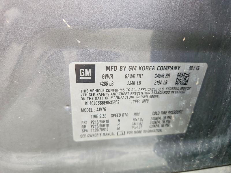 Aukcja sprzedaży 2014 Buick Encore, vin: KL4CJCSB6EB535852, numer aukcji: 57704906