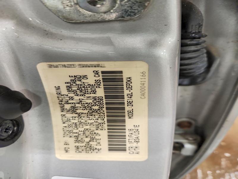 Aukcja sprzedaży 2012 Toyota Corolla, vin: 5YFBU4EE2CP036503, numer aukcji: 56849666