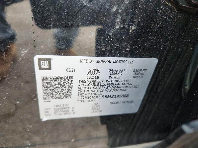 Aukcja sprzedaży 2021 Gmc Acadia, vin: 1GKKNXLS5MZ195888, numer aukcji: 58206166