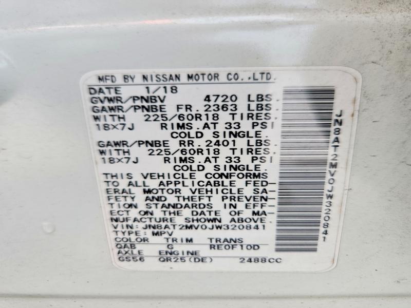 Продажа на аукционе авто 2018 Nissan Rogue, vin: JN8AT2MV0JW320841, номер лота: 56683976