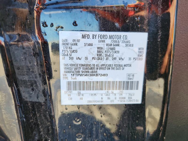 Aukcja sprzedaży 2008 Ford F150, vin: 1FTPW14V38KB72483, numer aukcji: 57963596