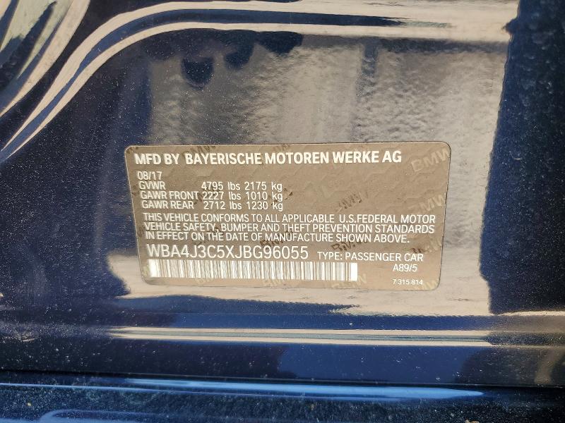 54125186 :رقم المزاد ، WBA4J3C5XJBG96055 vin ، 2018 Bmw 430xi مزاد بيع