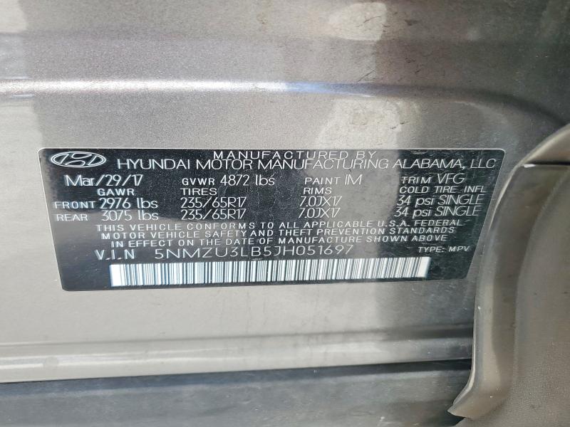 56755386 :رقم المزاد ، 5NMZU3LB5JH051697 vin ، 2018 Hyundai Santa Fe Sport مزاد بيع