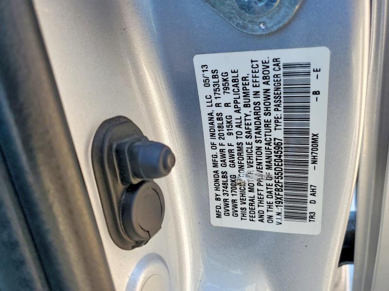 Продаж на аукціоні авто 2013 Honda Civic, vin: 19XFB2F55DE045967, номер лоту: 55667966
