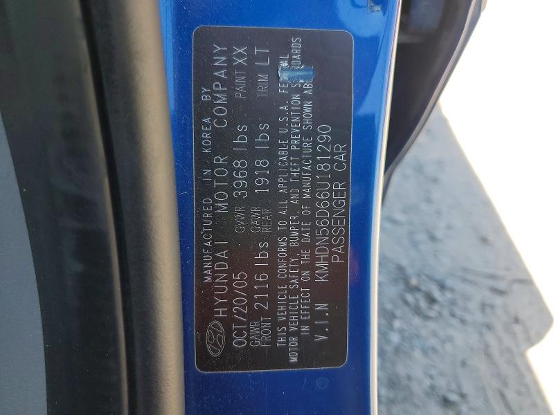 Продаж на аукціоні авто 2006 Hyundai Elantra, vin: KMHDN56D66U181290, номер лоту: 58426276