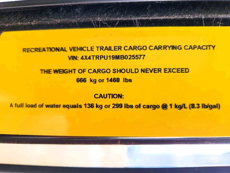 2021 Forest River Sier Recreational Vehicle (rv) მანქანა იყიდება აუქციონზე, vin: 4X4TRPU19MB025577, აუქციონის ნომერი: 56550656