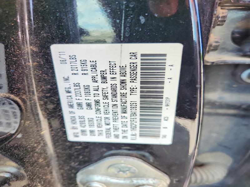 2011 Honda Accord მანქანა იყიდება აუქციონზე, vin: 1HGCP2F67BA139251, აუქციონის ნომერი: 56672946