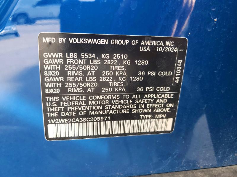Продажа на аукционе авто 2025 Volkswagen Atlas Cross Sport, vin: 1V2WE2CA3SC205971, номер лота: 57656806