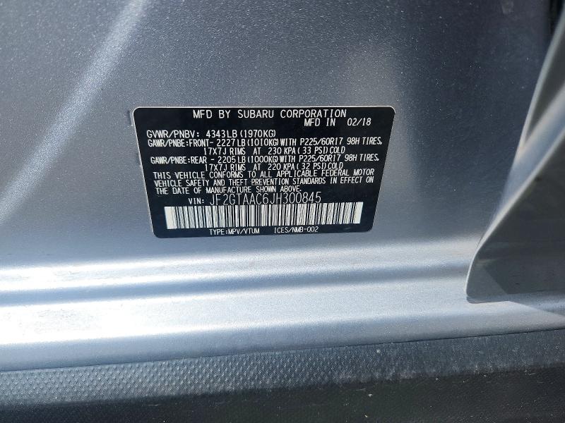 56285336 :رقم المزاد ، JF2GTAAC6JH300845 vin ، 2018 Subaru Crosstrek مزاد بيع
