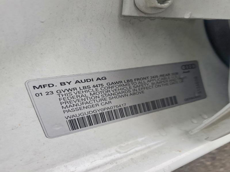 57857946 :رقم المزاد ، WAUGUDGY0PA075417 vin ، 2023 Audi A3 مزاد بيع