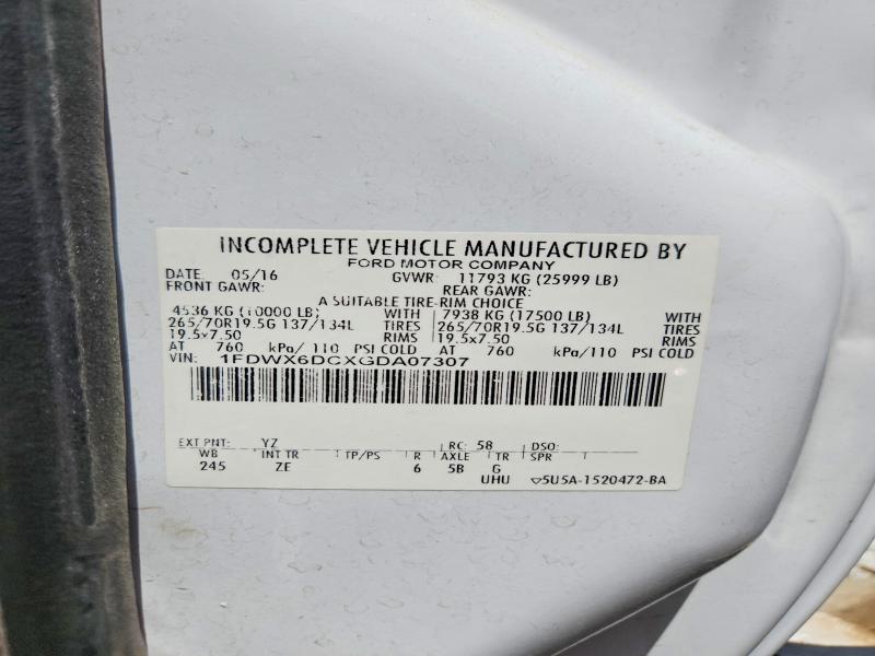 2016 Ford F650 მანქანა იყიდება აუქციონზე, vin: 1FDWX6DCXGDA07307, აუქციონის ნომერი: 55348106