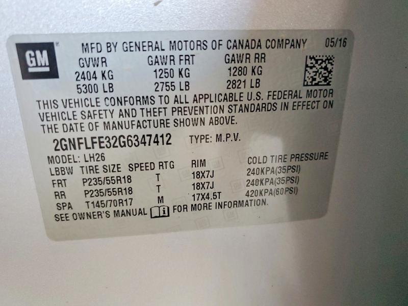 Продажа на аукционе авто 2016 Chevrolet Equinox, vin: 2GNFLFE32G6347412, номер лота: 56077446