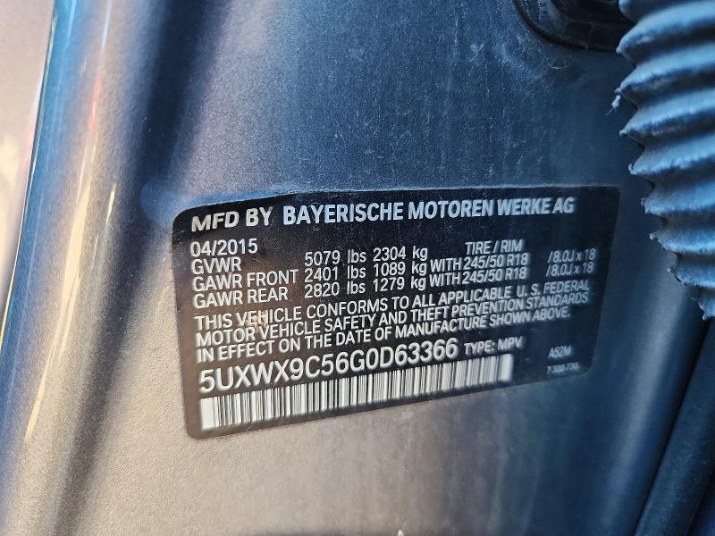 2016 Bmw X3 მანქანა იყიდება აუქციონზე, vin: 5UXWX9C56G0D63366, აუქციონის ნომერი: 57483986