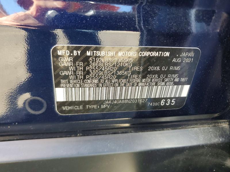 Продаж на аукціоні авто 2022 Mitsubishi Outlander, vin: JA4J4UA88NZ031627, номер лоту: 56272886