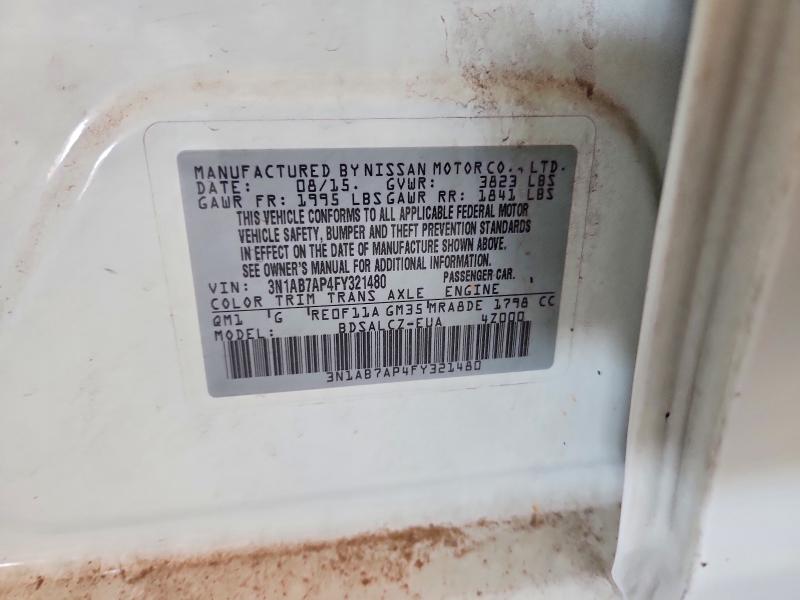 57863316 :رقم المزاد ، 3N1AB7AP4FY321480 vin ، 2015 Nissan Sentra مزاد بيع