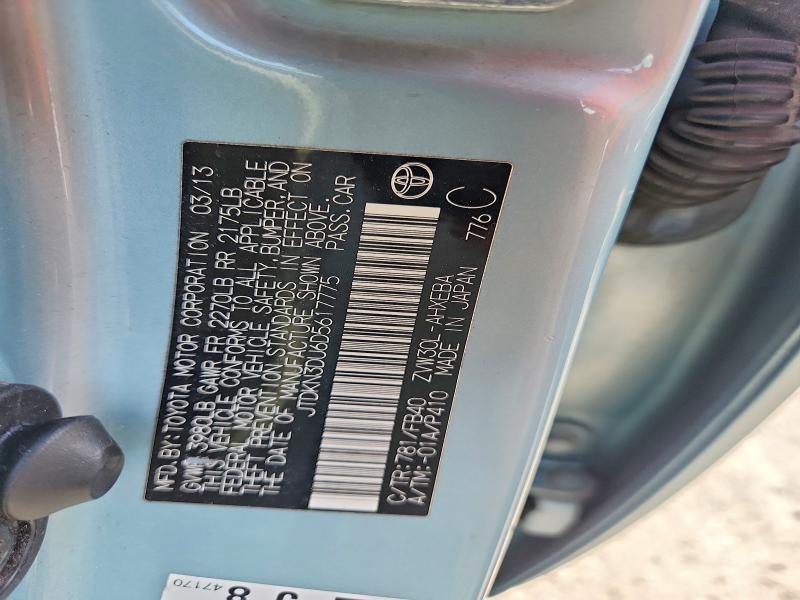 Aukcja sprzedaży 2013 Toyota Prius, vin: JTDKN3DU6D5617775, numer aukcji: 58992366