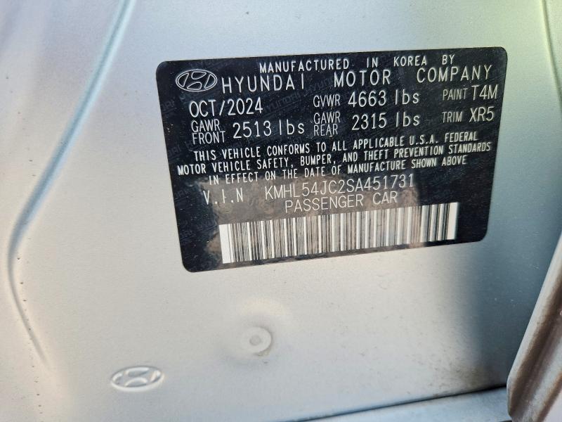 Aukcja sprzedaży 2025 Hyundai Sonata, vin: KMHL54JC2SA451731, numer aukcji: 59276156