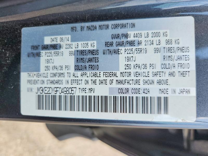 2015 Mazda Cx-5 მანქანა იყიდება აუქციონზე, vin: JM3KE2DY9F0498057, აუქციონის ნომერი: 58435576