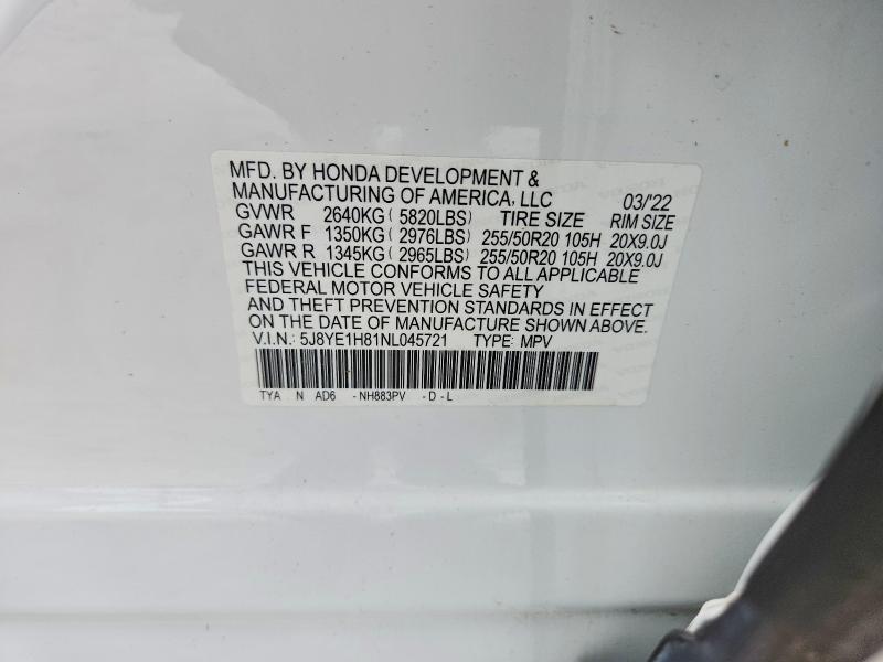 Продажа на аукционе авто 2022 Acura Mdx, vin: 5J8YE1H81NL045721, номер лота: 58689976