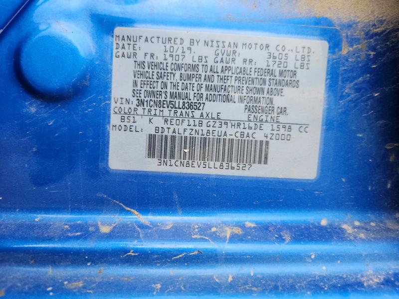 Продаж на аукціоні авто 2020 Nissan Versa, vin: 3N1CN8EV5LL836527, номер лоту: 56401516