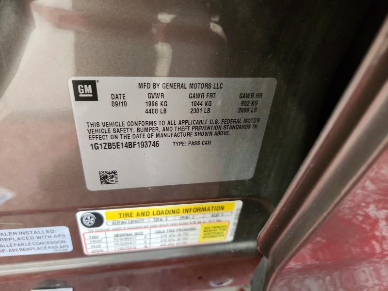Aukcja sprzedaży 2011 Chevrolet Malibu, vin: 1G1ZB5E14BF193746, numer aukcji: 56280646