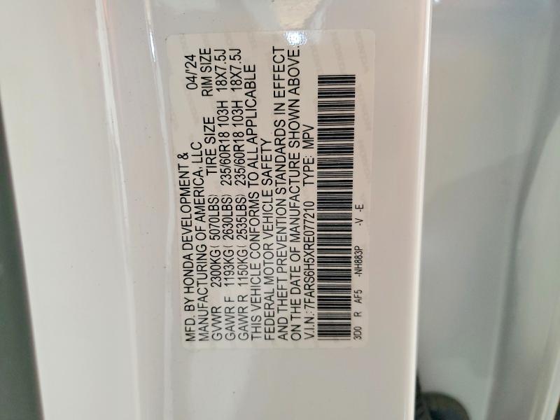 Aukcja sprzedaży 2024 Honda Cr-v, vin: 7FARS6H5XRE077210, numer aukcji: 57235196