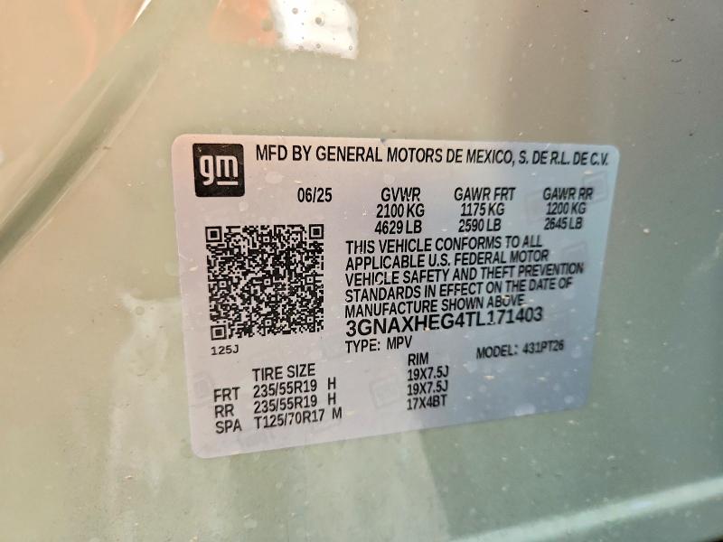 Продажа на аукционе авто 2026 Chevrolet Equinox, vin: 3GNAXHEG4TL171403, номер лота: 85769475