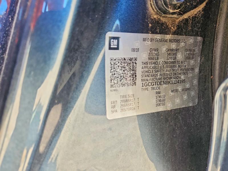 Aukcja sprzedaży 2019 Chevrolet Colorado, vin: 1GCGTDEN8K1114195, numer aukcji: 57814546