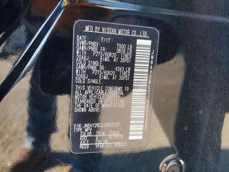 Продаж на аукціоні авто 2018 Nissan Armada, vin: JN8AY2NC2J9552337, номер лоту: 56493386