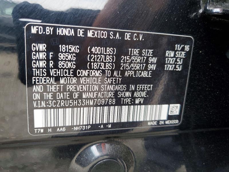Продажа на аукционе авто 2017 Honda Hr-v, vin: 3CZRU5H33HM709788, номер лота: 58470846