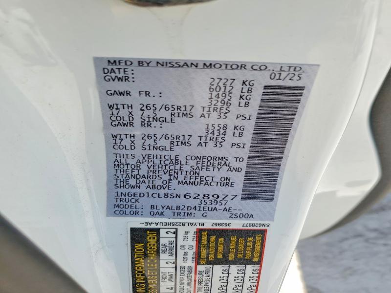 Продаж на аукціоні авто 2025 Nissan Frontier, vin: 1N6ED1CL8SN628977, номер лоту: 55930876