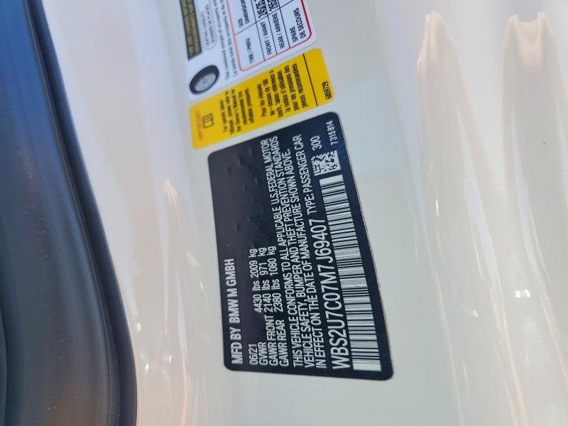 Aukcja sprzedaży 2021 Bmw M2, vin: WBS2U7C07M7J69407, numer aukcji: 56829306