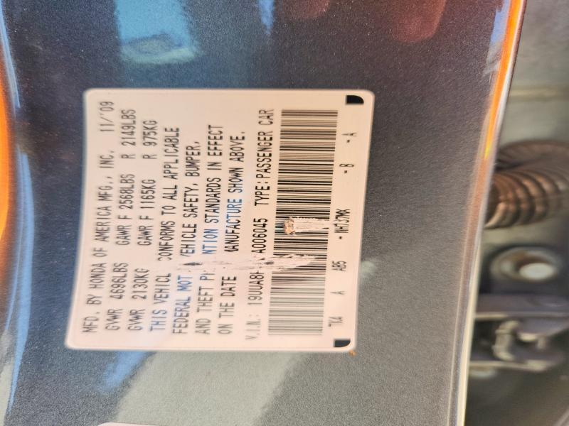 59292186 :رقم المزاد ، 19UUA8F5XAA006045 vin ، 2010 Acura Tl مزاد بيع