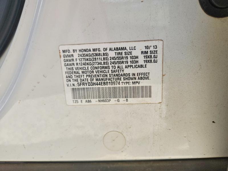 2014 Acura Mdx მანქანა იყიდება აუქციონზე, vin: 5FRYD3H44EB010974, აუქციონის ნომერი: 55708216