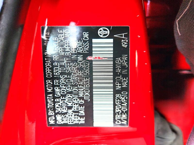 2014 Toyota Prius C მანქანა იყიდება აუქციონზე, vin: JTDKDTB33E1560327, აუქციონის ნომერი: 56951736