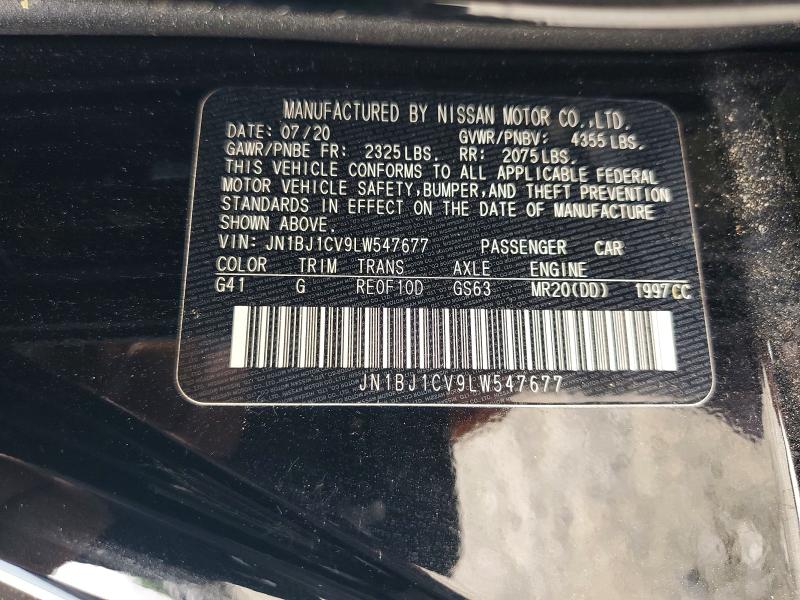 54672026 :رقم المزاد ، JN1BJ1CV9LW547677 vin ، 2020 Nissan Rogue Sport مزاد بيع