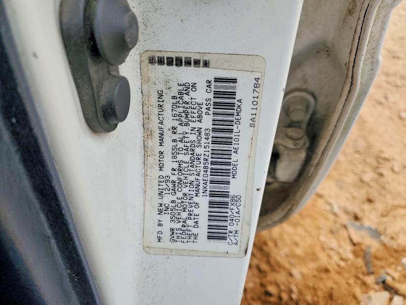 57066786 :رقم المزاد ، 1NXAE04B5RZ151483 vin ، 1994 Toyota Corolla مزاد بيع
