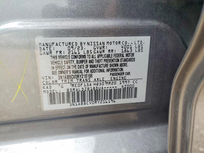 Aukcja sprzedaży 2024 Nissan Sentra, vin: 3N1AB8CV0RY216196, numer aukcji: 57597746
