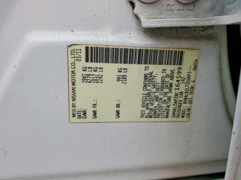 Aukcja sprzedaży 2011 Nissan Altima, vin: 1N4AL2AP2BC164599, numer aukcji: 54702376