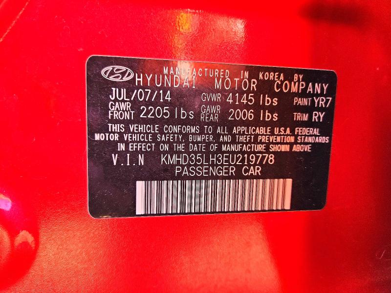 2014 Hyundai Elantra Gt მანქანა იყიდება აუქციონზე, vin: KMHD35LH3EU219778, აუქციონის ნომერი: 58360636