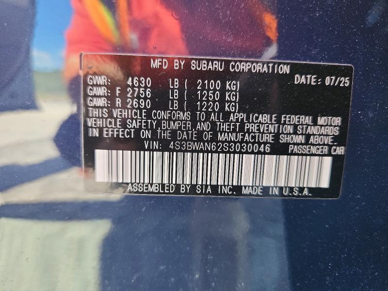 Aukcja sprzedaży 2025 Subaru Legacy, vin: 4S3BWAN62S3030046, numer aukcji: 57531556