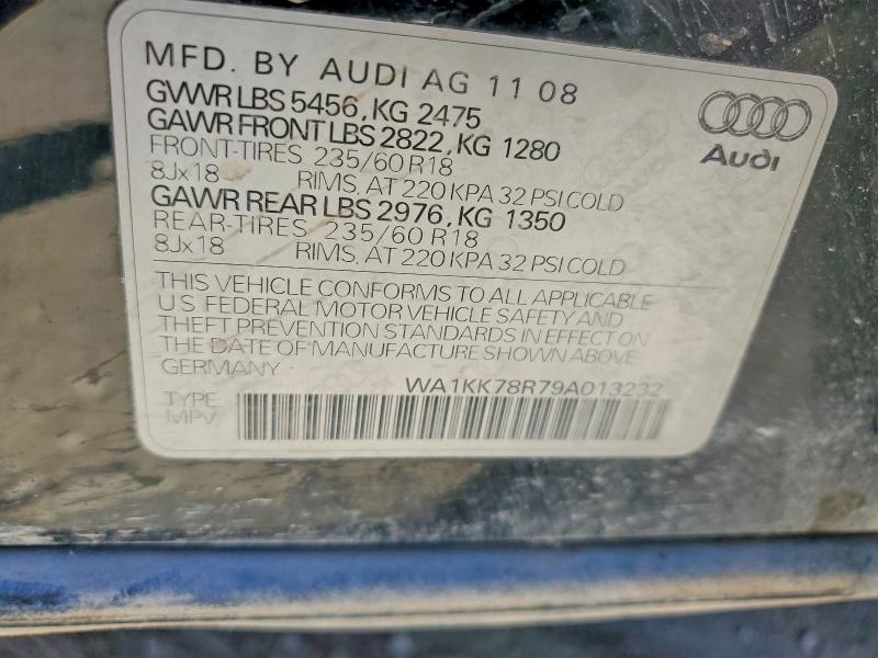 Aukcja sprzedaży 2009 Audi Q5, vin: WA1KK78R79A013232, numer aukcji: 57251336