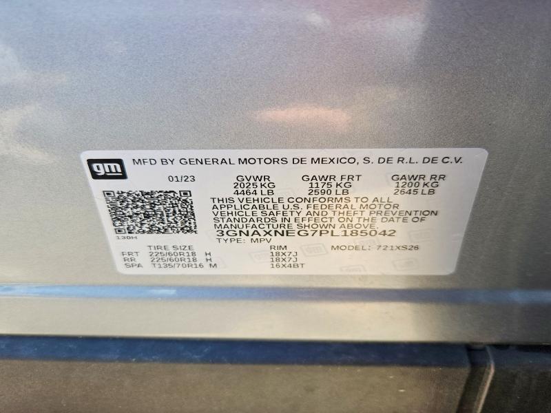 2023 Chevrolet Equinox მანქანა იყიდება აუქციონზე, vin: 3GNAXNEG7PL185042, აუქციონის ნომერი: 58759786