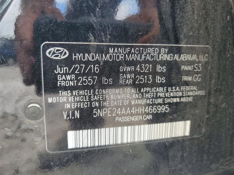 Aukcja sprzedaży 2017 Hyundai Sonata, vin: 5NPE24AA4HH466995, numer aukcji: 57547466