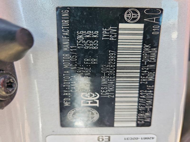 58651646 :رقم المزاد ، 2T1KU4EE3BC629897 vin ، 2011 Toyota Matrix مزاد بيع