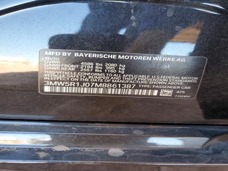 Продажа на аукционе авто 2021 Bmw 330i, vin: 3MW5R1J07M8B61387, номер лота: 56538016