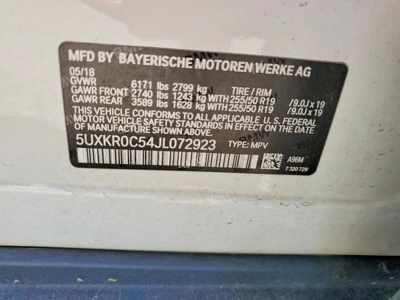 Продаж на аукціоні авто 2018 Bmw X5, vin: 5UXKR0C54JL072923, номер лоту: 56147696