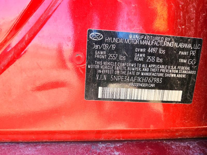 Aukcja sprzedaży 2019 Hyundai Sonata, vin: 5NPE34AF1KH767983, numer aukcji: 55424316